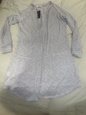 Light Gray Open-Front Women's Cardigan